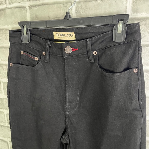 Tobacco Motorwear Co Black Denim Lined Straight Leg Cushioned Jeans Mens 28 x 32 - Picture 2 of 12